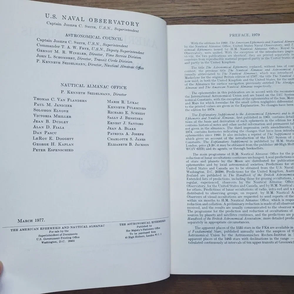The American ephemeris and nautical almanac for the year 1979 vintage